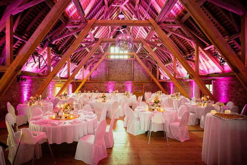 Hochzeit Hühnerhof – Brautpaar in den Sonnenblumenfeldern