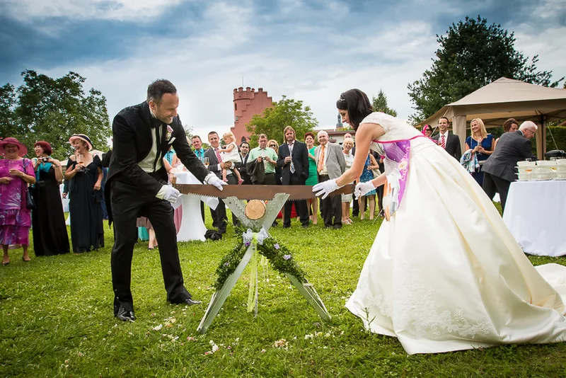 Hochzeit Rheingau – Burg Crass im Abendlicht